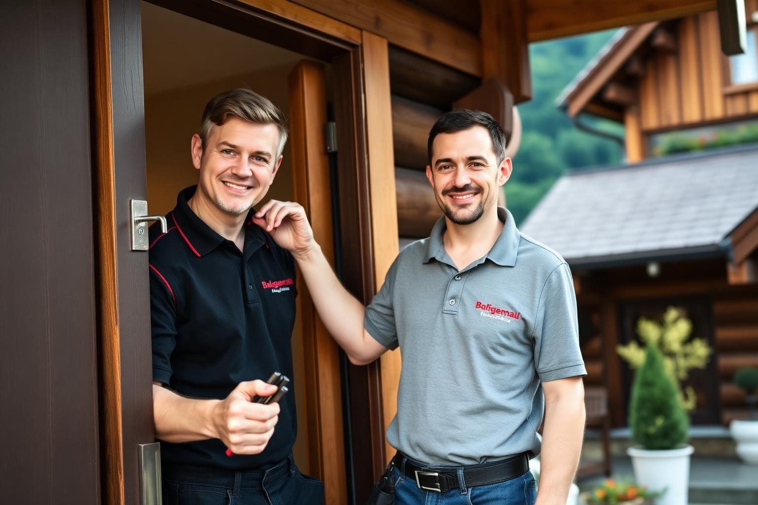 Schlüsseldienst Gaggenau – Team vor Haustür im Murgtal